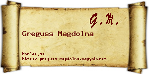 Greguss Magdolna névjegykártya